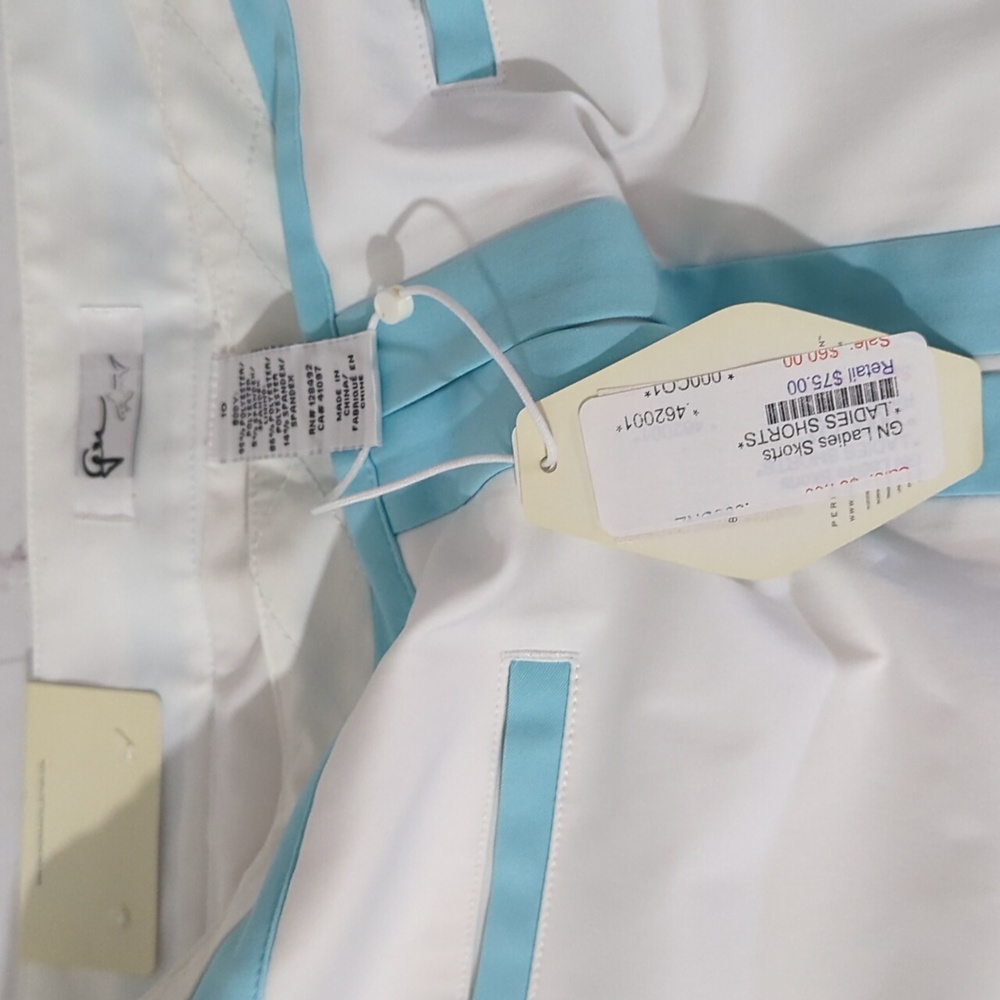 NWT GREG NORMAN White Skort with Blue Trim Size 10 - Picture 5 of 5
